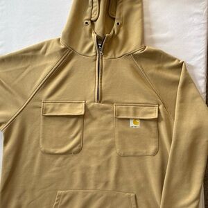 Carhartt Men’s Zip-Up Hooded Sweatshirt in Tan